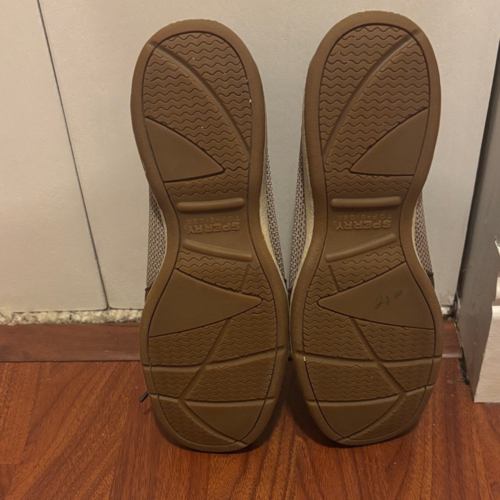 Sperry Dark Brown Boat Shoes with Orange Insoles - Picture 2 of 4